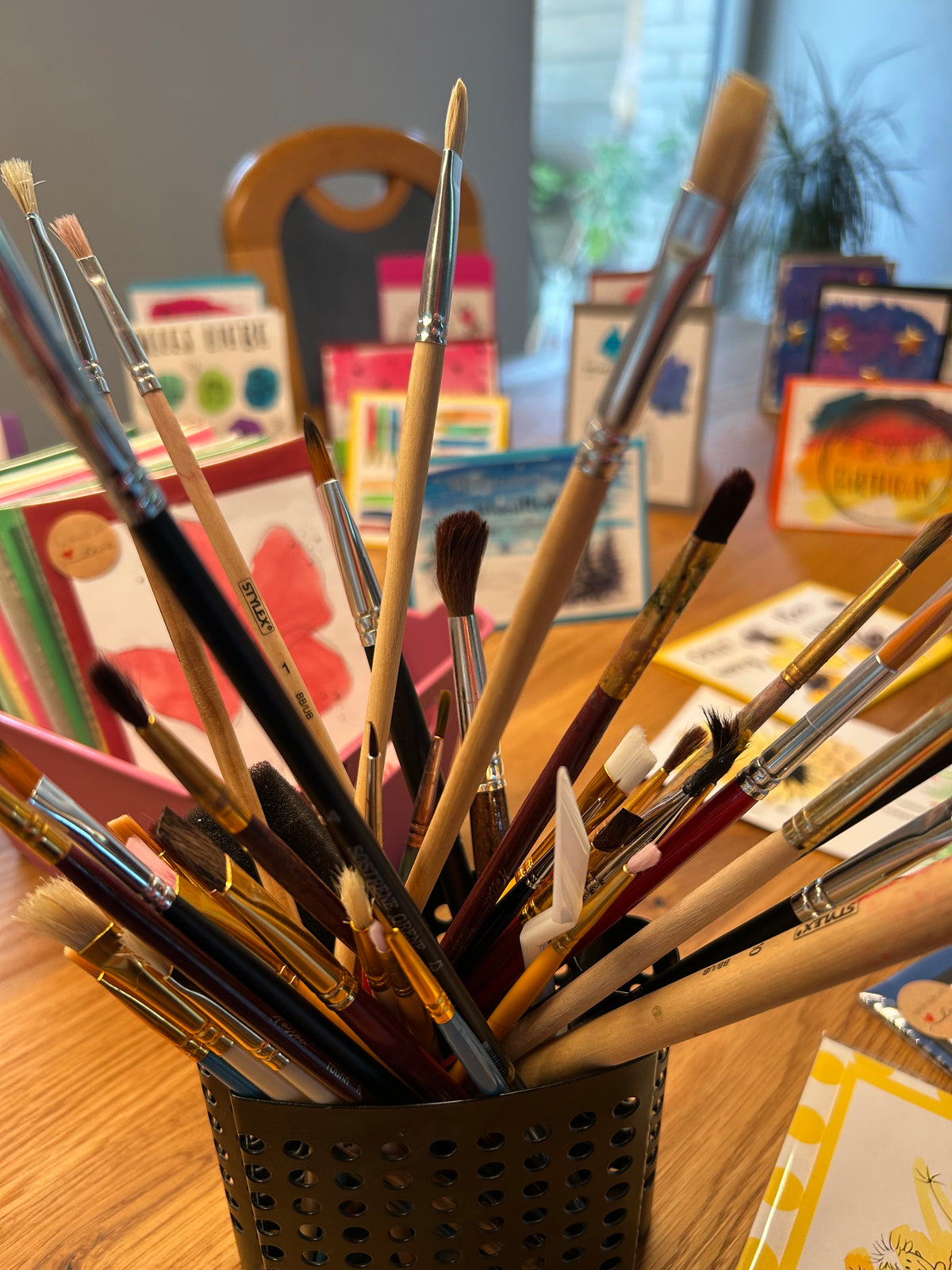 Pinsel im Lettering-Workshop
